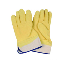Fleece Jersey Liner Work Safety Cuff Latex Coated Glove
